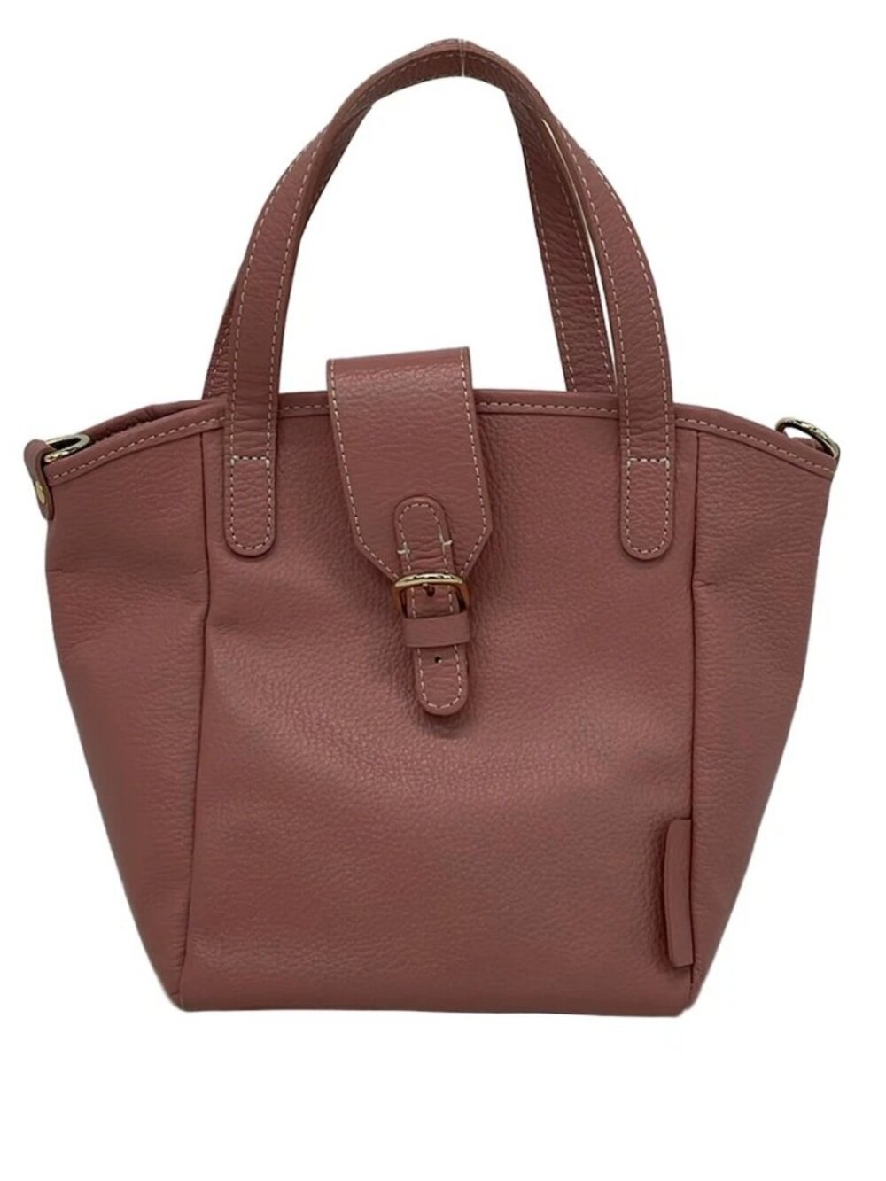 russet Pink Leather Tote Bag